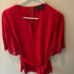 New York and Co. Red Women's Top with Button Detail